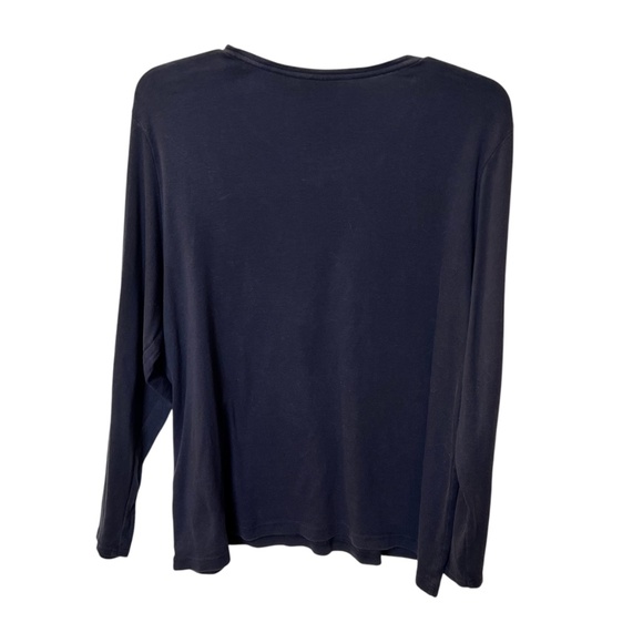 Croft & Barrow The Classic Tee Black Long Sleeve Crew Neck Tee - Picture 2 of 10